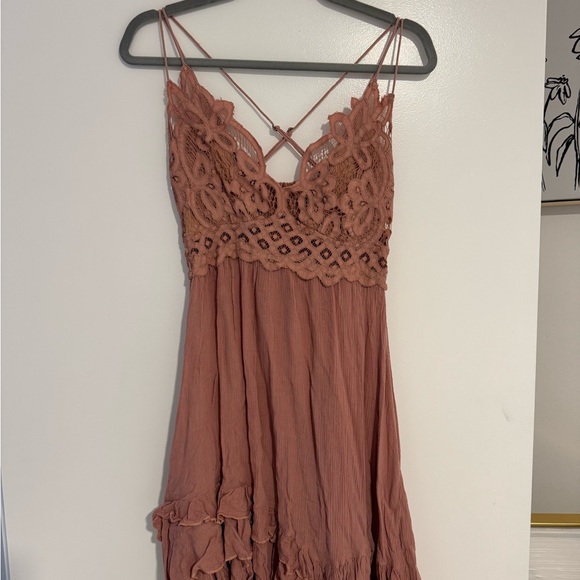 Free People Pink Lace Mini Dress - Picture 6 of 9